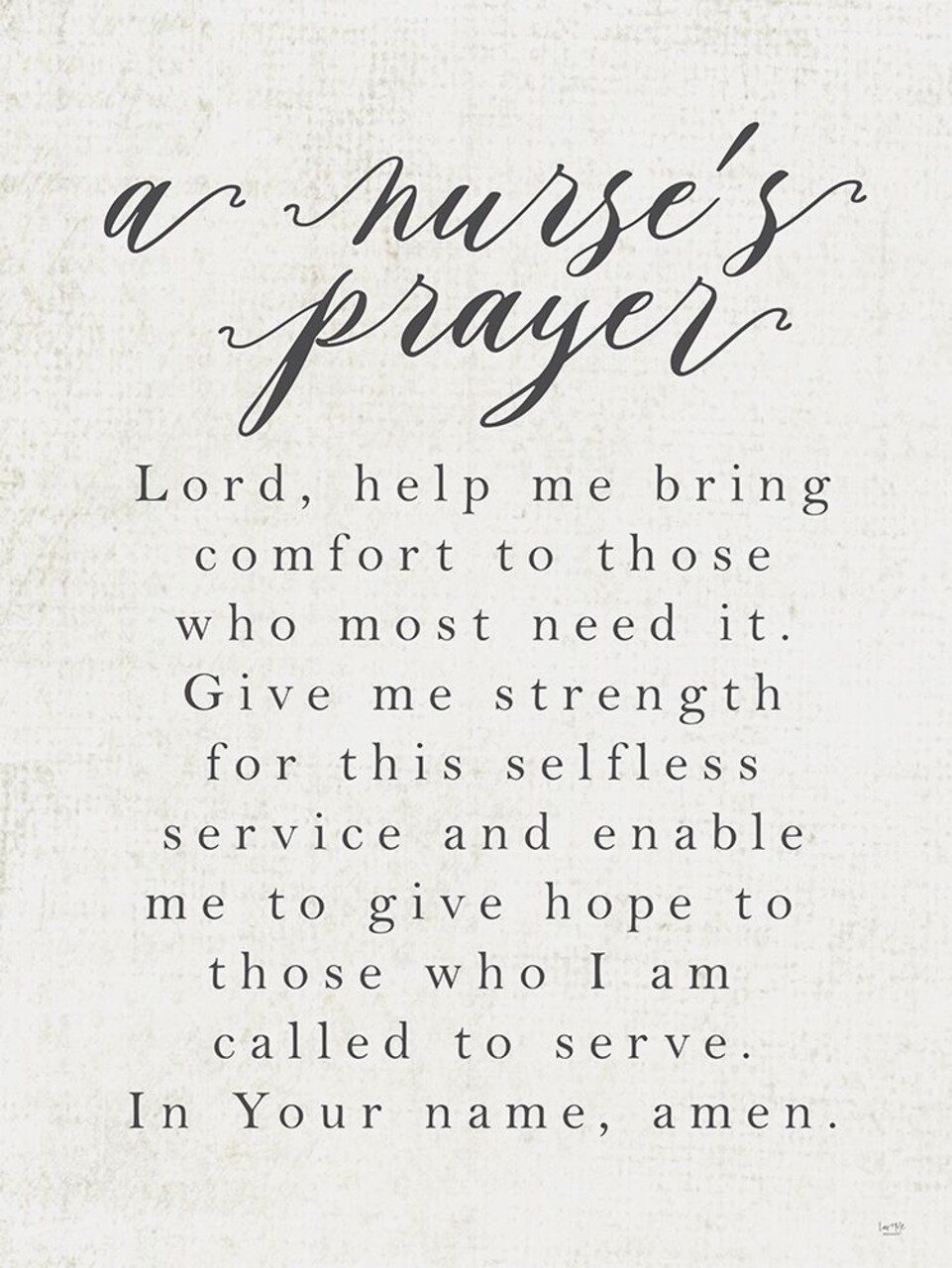 A Nurses Prayer Poster Print by Lux + Me Designs Lux + Me Designs # LUX282